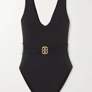 Navy Miller Plunge Tory Burch Swimsuit Medium NWT